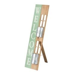 2-Bucket Welcome Planter Outdoor Porch Sign, 36" -Patio Furniture Sales Store 2 bucket welcome planter outdoor porch sign 36 1