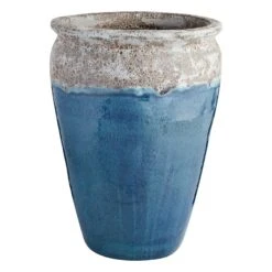 Acadia Petrol Blue Ceramic Planter, Extra Large