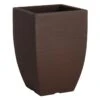 All-Weather Brown Modern Square Planter, 17" -Patio Furniture Sales Store all weather brown modern square planter 17
