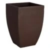 All-Weather Brown Modern Square Planter, 21"