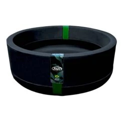 All-Weather Cylinder Lead Black Planter With Saucer, 8"