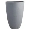 All-Weather Modern Charcoal Grey Conic Planter, 30" -Patio Furniture Sales Store all weather modern charcoal grey conic planter 30