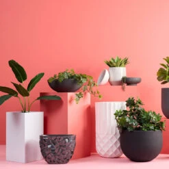 All Weather Proof Black Lead Linea Low & Bowl Planter, 12x35 -Patio Furniture Sales Store all weather proof black lead linea low bowl planter 12x35 2