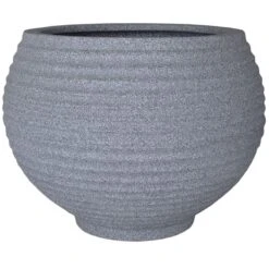 All Weather Proof Charcoal Lattice Bowl Planter, 12x16.5