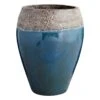 Arcadia Petrol Blue Urn Ceramic Planter, 16.9" -Patio Furniture Sales Store arcadia petrol blue urn ceramic planter 16.9