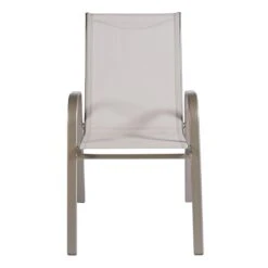 Beige & Champagne Sling Stacking Chair -Patio Furniture Sales Store beige champagne sling stacking chair 4