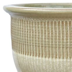 Beige Zip Ceramic Planter, Medium -Patio Furniture Sales Store beige zip ceramic planter medium 1