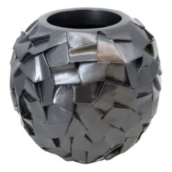 Black Mercury Bowl Pot, 12"