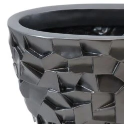 Black Mercury Oblong Pot, 18" -Patio Furniture Sales Store black mercury oblong pot 18 1