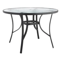 Black Steel Round Table, 42"