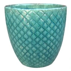 Blanche Turquoise Ceramic Planter 10.5"