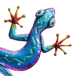 Blue Metal Gecko Outdoor Wall Decor, 34" -Patio Furniture Sales Store blue metal gecko outdoor wall decor 34 1