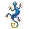 Blue Metal Gecko Outdoor Wall Decor, 34"