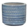 Blue Tribal Ceramic Pot, Small -Patio Furniture Sales Store blue tribal ceramic pot small
