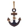 Blue Wooden Anchor Outdoor Wall Decor, 18" -Patio Furniture Sales Store blue wooden anchor outdoor wall decor 18