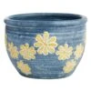 Blue & Yellow Pansy Clay Planter, 10.5" -Patio Furniture Sales Store blue yellow pansy clay planter 10.5