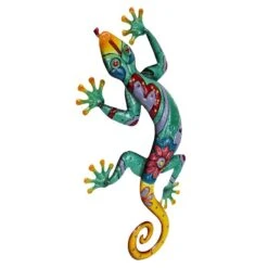 Bright Gecko Metal Outdoor Wall Decor, 24" -Patio Furniture Sales Store bright gecko metal outdoor wall decor 24 1