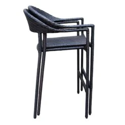 Brown Wicker Mid-Century Outdoor Barstool -Patio Furniture Sales Store brown wicker mid century outdoor barstool 4