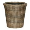 Brown Woven Wicker Basket With Plastic Insert, 9" -Patio Furniture Sales Store brown woven wicker basket with plastic insert 9
