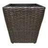 Brown Woven Wicker Planter With Plastic Insert, 14" -Patio Furniture Sales Store brown woven wicker planter with plastic insert 14