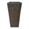 Brown Woven Wicker Planter With Plastic Insert, 27.5" -Patio Furniture Sales Store brown woven wicker planter with plastic insert 27.5