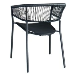Crosby St Brody Curved-Back Black Wicker Outdoor Chair -Patio Furniture Sales Store crosby st brody curved back black wicker outdoor chair 1