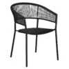 Crosby St Brody Curved-Back Black Wicker Outdoor Chair