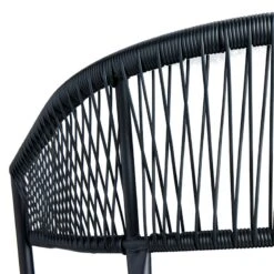 Crosby St Brody Curved-Back Black Wicker Outdoor Chair -Patio Furniture Sales Store crosby st brody curved back black wicker outdoor chair 3