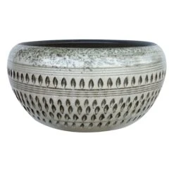 Cyber White Ceramic Decorative Bowl, 6.5"