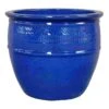 Dana Blue Ceramic Planter, 8.5" -Patio Furniture Sales Store dana blue ceramic planter 8.5