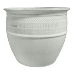 Dana Cream Ceramic Planter, 18.3"