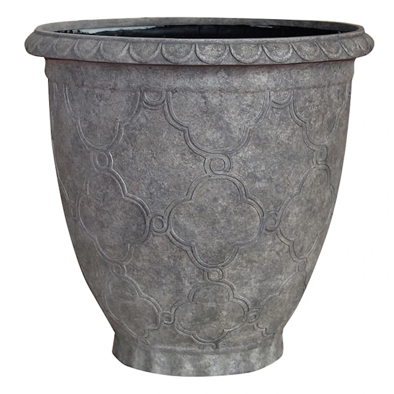 Delorme Grey Stone Planter, 18" 3 Delorme Grey Stone Planter, 18"