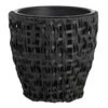 Found & Fable Black Woven Plicker Planter, Medium -Patio Furniture Sales Store found fable black woven plicker planter medium