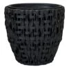 Found & Fable Black Woven Plicker Planter, Small -Patio Furniture Sales Store found fable black woven plicker planter small
