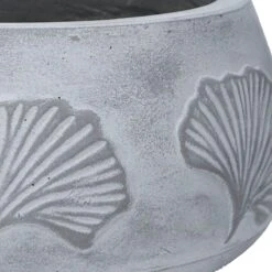 Found & Fable Grey Gingko Leaf Bowl Pot, Medium -Patio Furniture Sales Store found fable grey gingko leaf bowl pot medium 1
