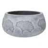 Found & Fable Grey Gingko Leaf Bowl Pot, Medium -Patio Furniture Sales Store found fable grey gingko leaf bowl pot medium