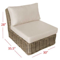Found & Fable Set Of 2 Hamptons All-Weather Wicker Armless Outdoor Chair With Cushion -Patio Furniture Sales Store found fable set of 2 hamptons all weather wicker armless outdoor chair with cushion 6