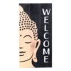 Found & Fable Welcome Buddha Wooden Outdoor Wall Sign, 12x24