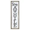 Framed Stay Awhile Textured Wooden Outdoor Wall Sign, 12x42