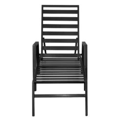Grammercy Black Steel Slat Outdoor Chaise Lounge Chair -Patio Furniture Sales Store grammercy black steel slat outdoor chaise lounge chair 1
