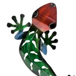 Green Metal Gecko Outdoor Wall Decor, 23" -Patio Furniture Sales Store green metal gecko outdoor wall decor 23 1