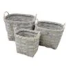 Grey Chipwood Storage Basket, Medium -Patio Furniture Sales Store grey chipwood storage basket medium