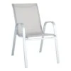 Grey & Silver Sling Stacking Chair -Patio Furniture Sales Store grey silver sling stacking chair