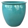 Havana Green Ceramic Planter, 16.9" -Patio Furniture Sales Store havana green ceramic planter 16.9