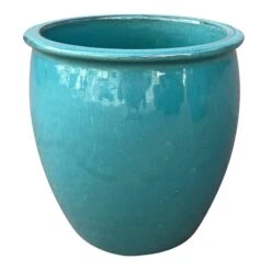 Havana Green Ceramic Planter, 9.4"