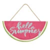 Hello Summer Watermelon Hanging Outdoor Wall Sign, 10"