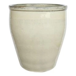 Honeybloom Berlin White Ceramic Planter, 10.4"