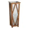Honeybloom Galvanized Metal & Wood Tall Planter, Extra Large -Patio Furniture Sales Store honeybloom galvanized metal wood tall planter extra large 3