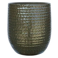 Honeybloom Honeycomb Tall Green Planter, 15.4"