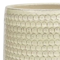 Honeybloom Honeycomb Tall White Planter, 12.2" -Patio Furniture Sales Store honeybloom honeycomb tall white planter 12.2 1